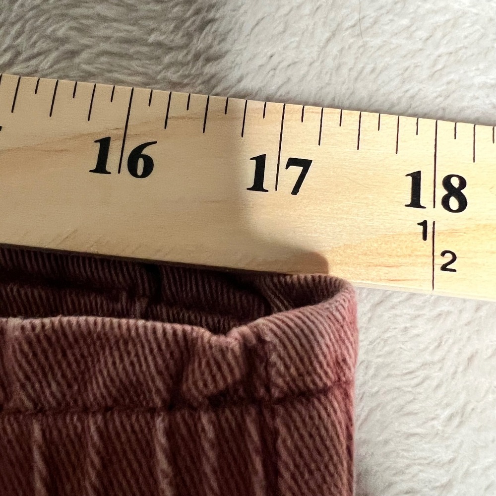 Knox Rose Cropped Pants Women's Size L Rosewood Elastic Waist Button Fly - Picture 4 of 9